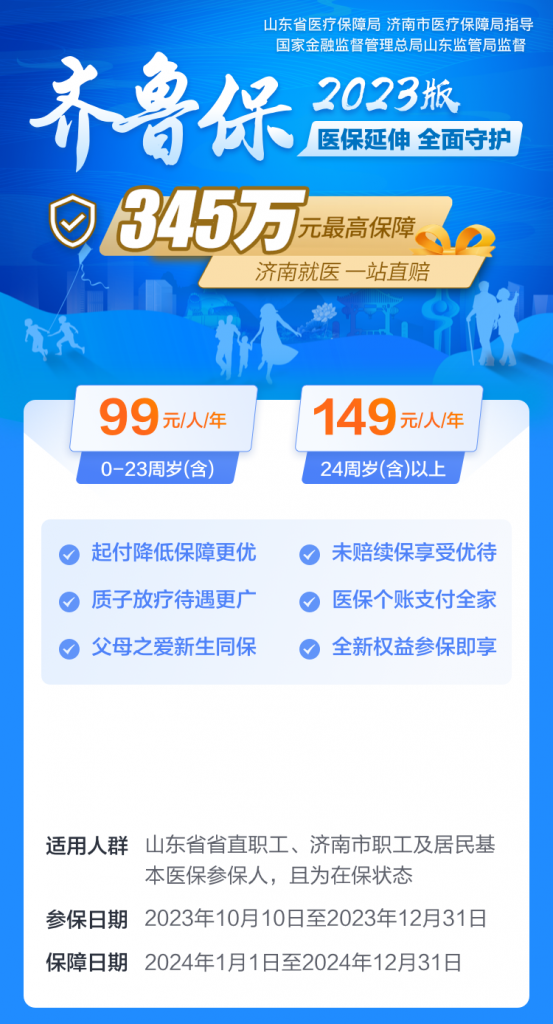 全国惠民保·2024年度（山东-济南）齐鲁保2023版（参保截至：2023年12月31日）-重大既往症可赔付。
